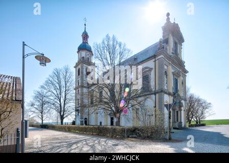 Wallfahrtskirche der Himmelfahrt der Jungfrau Maria, St. Gregor der große, römisch-katholisch, Fährbrück, Hausen bei Würzburg, Franken, Bayern, Deutschland Stockfoto