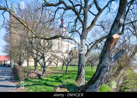 Wallfahrtskirche der Himmelfahrt der Jungfrau Maria, St. Gregor der große, römisch-katholisch, Fährbrück, Hausen bei Würzburg, Franken, Bayern, Deutschland Stockfoto