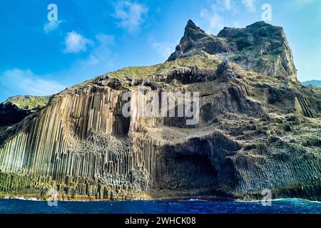 Basaltsäulen Los Organos, La Gomera, Kanarische Inseln, Spanien Stockfoto