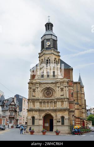 Kirche Notre Dame du Bon Secours, Trouville-sur-Mer, Cote Fleurie, Pays d'Auge, Département Calvados, Normandie, Frankreich Stockfoto