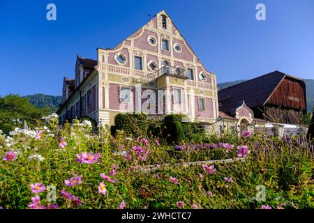 Ansitz Mair am Hof, Südtiroler Volkskunde Museum, Dietenheim, Freilchtmuseum, Pustertal, Südtirol, Italien Stockfoto