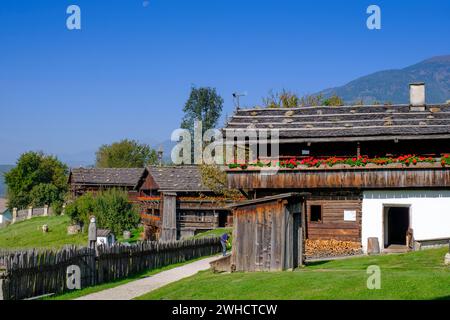 Südtiroler Volkskunde Museum, Dietenheim, Freilchtmuseum, Pustertal, Südtirol, Italien Stockfoto