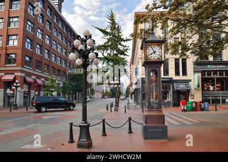 Dampfuhr im Stadtteil Gastown, Vancouver, Britisch-Kolumbien, Kanada Stockfoto