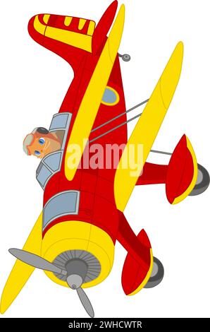 Rote gelbe Ebene auf transparentem Hintergrund Stock Vektor