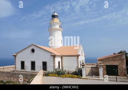 Leuchtturm Far de Capdepera, Punta de Capdepera, Cala Rajada, Mallorca, Balearen, Spanien Stockfoto