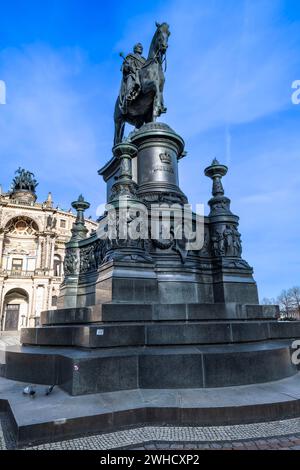 König-Johannes-Denkmal, Sachsen, Theaterplatz, Dresden, Sachsen, Deutschland Stockfoto