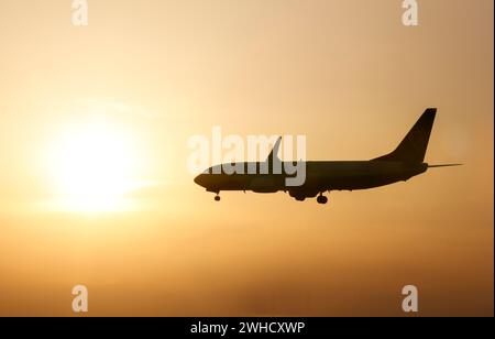 Eine Boeing 737 von Ryanair auf Anflug, Frankfurt, 17/06/2021 Stockfoto