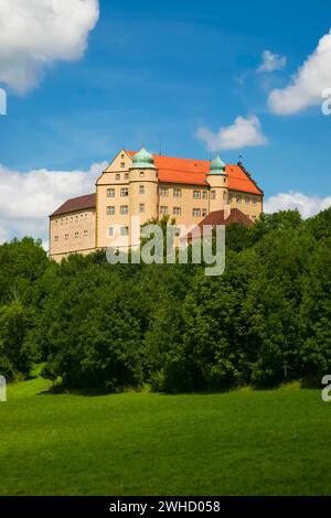 Schloss Kapfenburg, Architektur, historisches Gebäude, Schloss des Deutschen Ordens, ehemalige Burg des Deutschen Ordens, heute Kulturzentrum Stockfoto