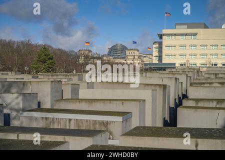 Reichstag, Holocaust-Gedenkstätte, Ebertstraße, Mitte, Berlin, Deutschland Stockfoto