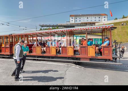 Zahnradbahn in Rigi-Kulm Bergstation, Vierwaldstättersee, Kanton Luzern, Schweiz, Rigi, Schwyz, Schweiz Stockfoto