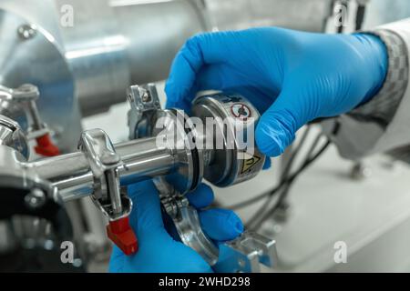 Bedienfeld eines Cyclotron-Teilchenbeschleunigers Stockfoto