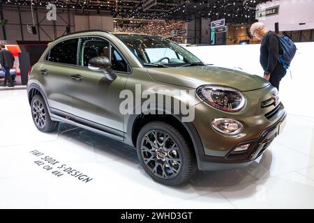 Fiat 500X S-Design Car auf dem 88. Internationalen Automobilsalon in Genf. Schweiz - 6. März 2018 Stockfoto