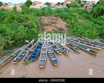 Ibotirama, bahia, brasilien - 3. februar 2023: Blick auf den Fluss Sao Francisco in der Stadt Ibotirama. Stockfoto