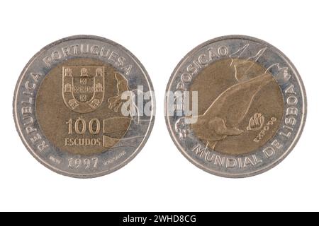 100 Escudos portugiesische Münze Stockfoto