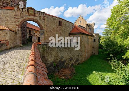 Schloss Saaleck bei der Weinstadt Hammelburg, Landkreis Bad Kissingen, Unterfranken, Franken, Bayern, Deutschland Stockfoto