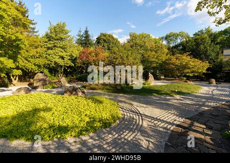 Der Japanische Garten im Schlosspark Moritzburg in Zeitz, Burgenlandkreis, Sachsen-Anhalt, Deutschland Stockfoto