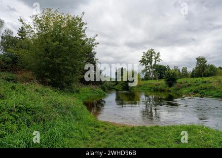 Aue der Weißen Elster zwischen Bornitz bei Zeitz und Göbitz im Burgenlandkreis Sachsen-Anhalt Stockfoto