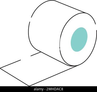 Isolierter monochromer Toilettenpapier-Icon Vektor Stock Vektor