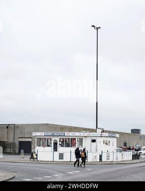 Dänische Snackbar, Straße, Fußgängerzone Stockfoto