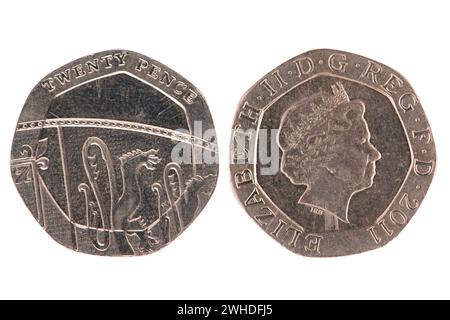 20-Pence-Münze Stockfoto