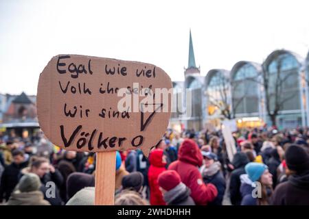 Demonstration gegen die Rechte in Lübeck, Schleswig-Holstein Stockfoto