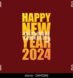 Bunte Vektor-Typografie-Illustration des glücklichen neuen Jahres. Neujahrsfeier Aufkleber, Grußkarte, Poster, Banner, Vorlagendesign. Frohes neues Jahr Stock Vektor