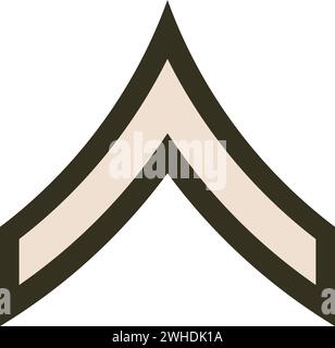 Schulterpolster Militär hat Rang-Insignien der US Army PRIVATE Stock Vektor