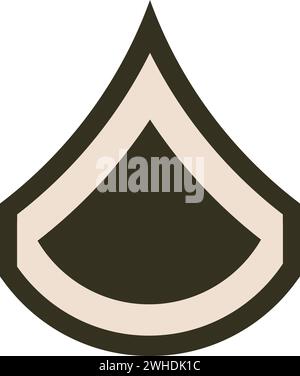 Schulterpolster Militär rekrutiert Rang-Insignien der US Army PRIVATE FIRST CLASS Stock Vektor