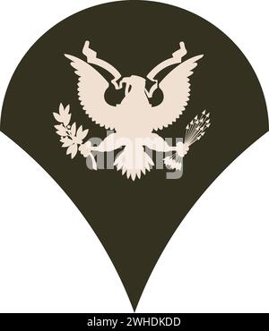 Schulterpolster Militär hat Rang-Insignien des US Army-SPEZIALISTEN eingetragen Stock Vektor