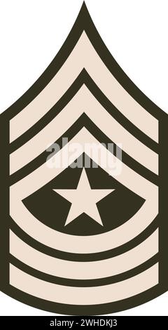 Schulterpolster Militär hat Rang-Insignien des US Army SERGEANT MAJOR eingetragen Stock Vektor