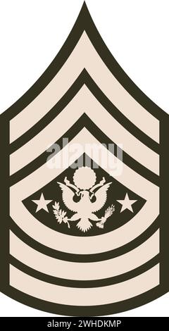 Schulterpolster Militär rekrutiert Rang-Insignien des US Army SERGEANT MAJOR DER ARMEE Stock Vektor