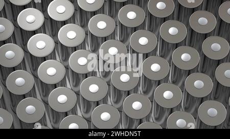 Packung Tesla 4680 zylindrische Lithium-Traktionsbatterie für Module, zylindrische Hochenergie-Akkumulatoren, Trockenelektrode, Leistung, Energie für Elektr Stockfoto
