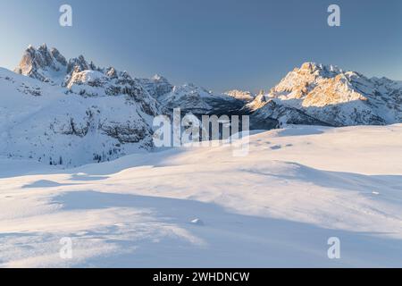 Cadini di Misurina und Monte Cristallo, Veneto, Italien Stockfoto