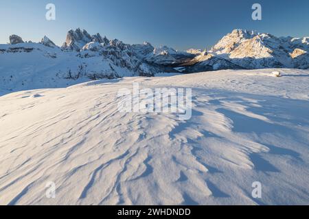 Cadini di Misurina und Monte Cristallo, Veneto, Italien Stockfoto