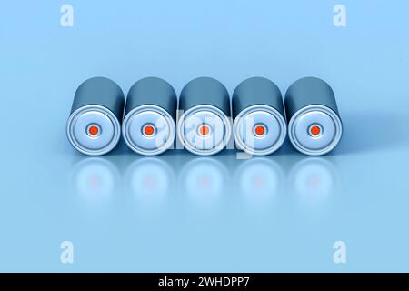 Serie neue zylindrische Lithium-Traktionsbatterie im Format 4680 für Module, zylindrische Hochenergie-Akkumulatoren, Trockenelektrode, Leistung, Energie für Elektri Stockfoto