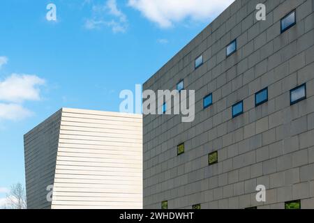 Dresden, neue Synagoge, Cube, abstrakte Moderne Stockfoto