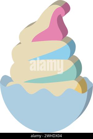 Isoliertes farbiges 3D-Eis-Symbol Vektor Stock Vektor