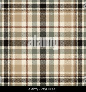 Nahtloses Vektor-Karomuster in Beige, Grün und Orange für Textildesign. Schottenkarierter Hintergrund. Vektorabbildung Stock Vektor