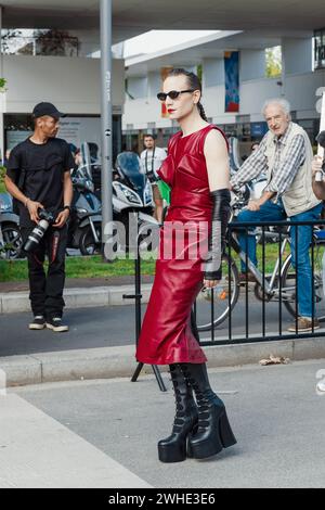 Jordan Roth außerhalb der Salvatore Ferragamo Show während der Mailand Fashion Week Damenbekleidung Frühjahr/Sommer 2024. Stockfoto