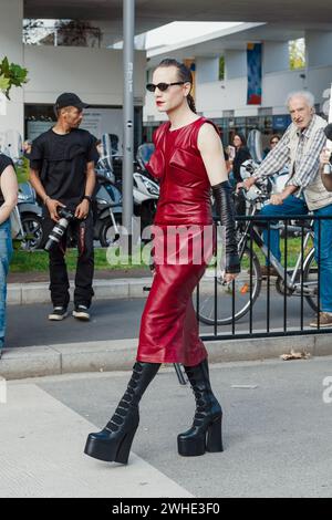 Jordan Roth außerhalb der Salvatore Ferragamo Show während der Mailand Fashion Week Damenbekleidung Frühjahr/Sommer 2024. Stockfoto