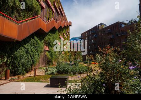 Moderne umweltfreundliche Stadtlandschaft mit grüner Architektur, Kopenhagen Stockfoto