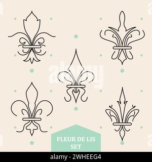 Satz abstrakter Lys Blumensymbole Vektor Stock Vektor