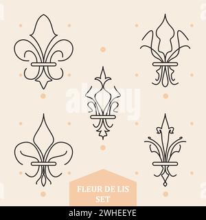 Satz abstrakter Lys Blumensymbole Vektor Stock Vektor