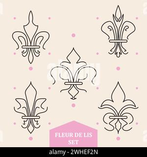 Satz abstrakter Lys Blumensymbole Vektor Stock Vektor