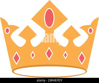 Isolierter Vektor des goldenen Kronensymbols mit König- oder Königsfarbe Stock Vektor