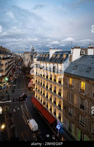 Paris, Frankreich, Luftaufnahme der Rue des Archives, nur Editorial. Stockfoto