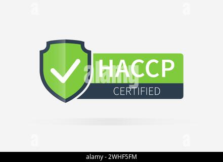 HACCP, Hazard Analysis Critical Control Points of Certified Stempelsymbol Stock Vektor