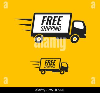 Symbol für freie Lieferung LKW-Frachtvektor-Symbol Stock Vektor