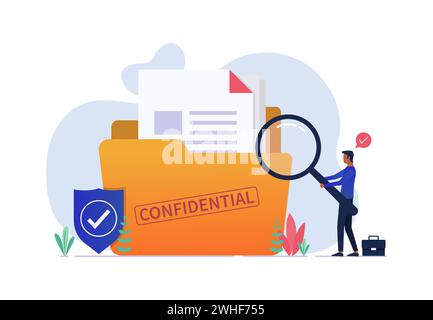 Konzept des vertraulichen Datenschutzes. Sicherheit personenbezogener Daten, Schutzidee eine Informationsvektorillustration Stock Vektor