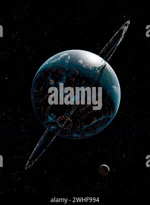 Kunstwerk eines Orbitalrings Stockfoto